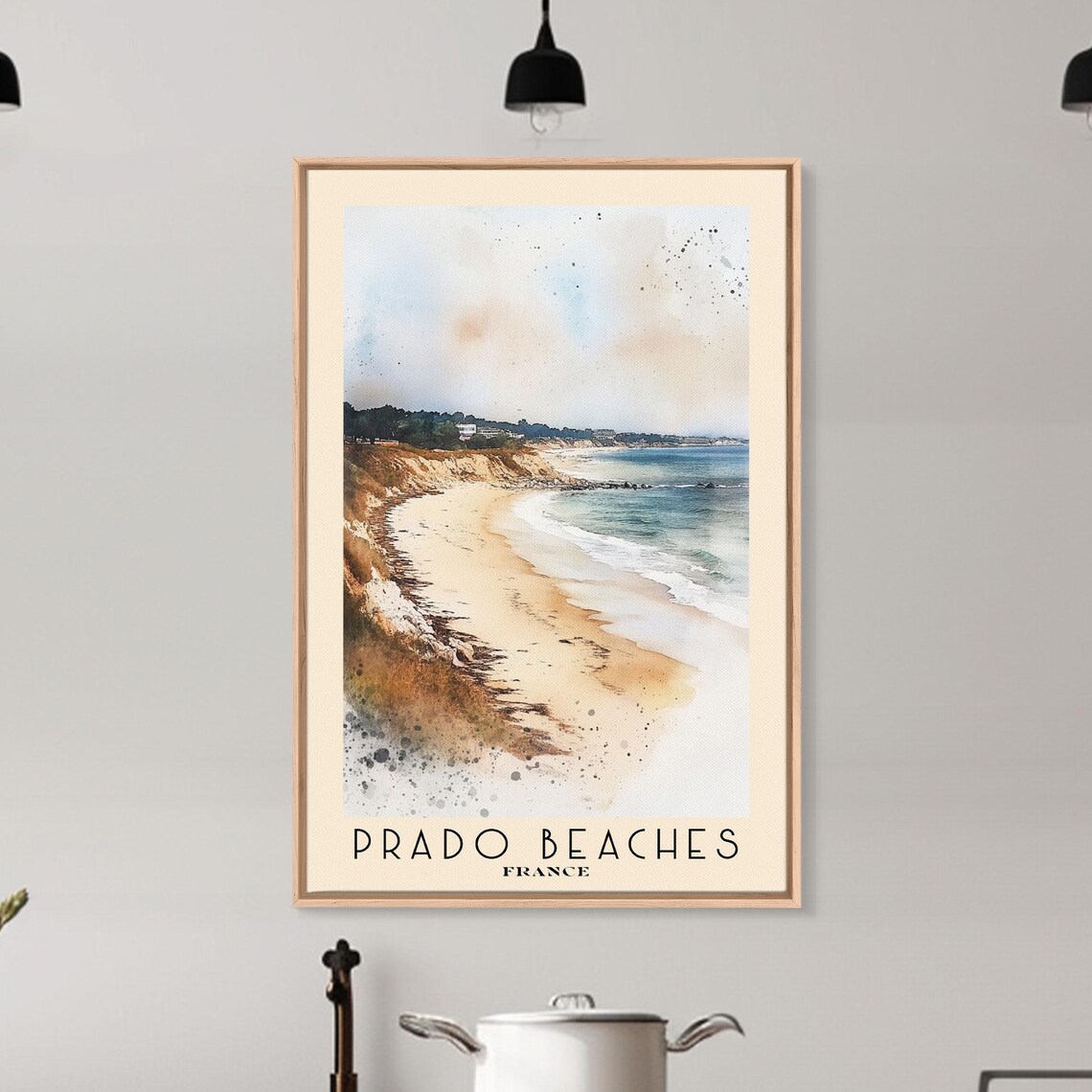 Prado Beaches France Curving Sandy Beach Rocky Cliffs Mediterranean Coast Poster - Image 6
