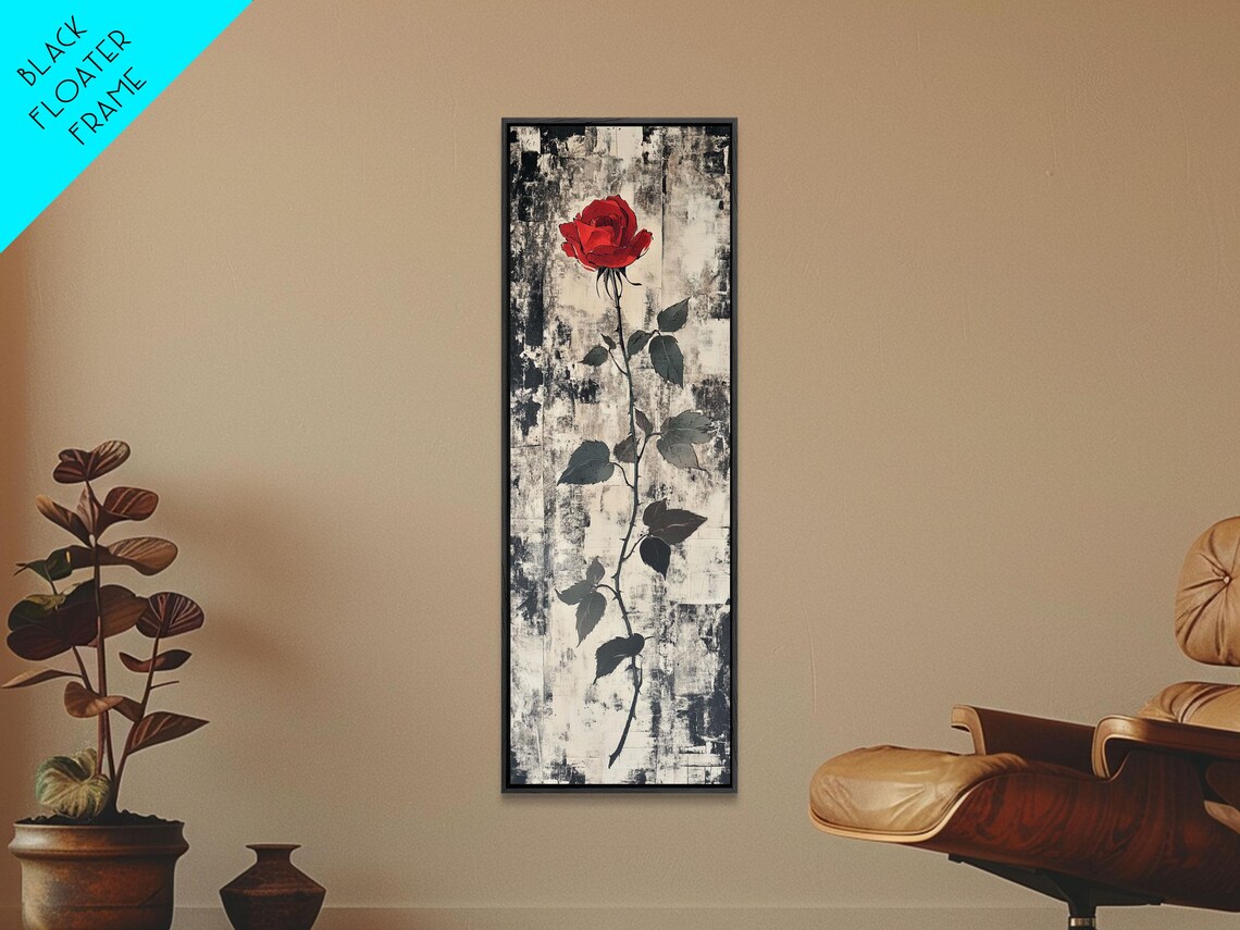 Minimalist Black And White Rose Botanical Art Print - Image 5