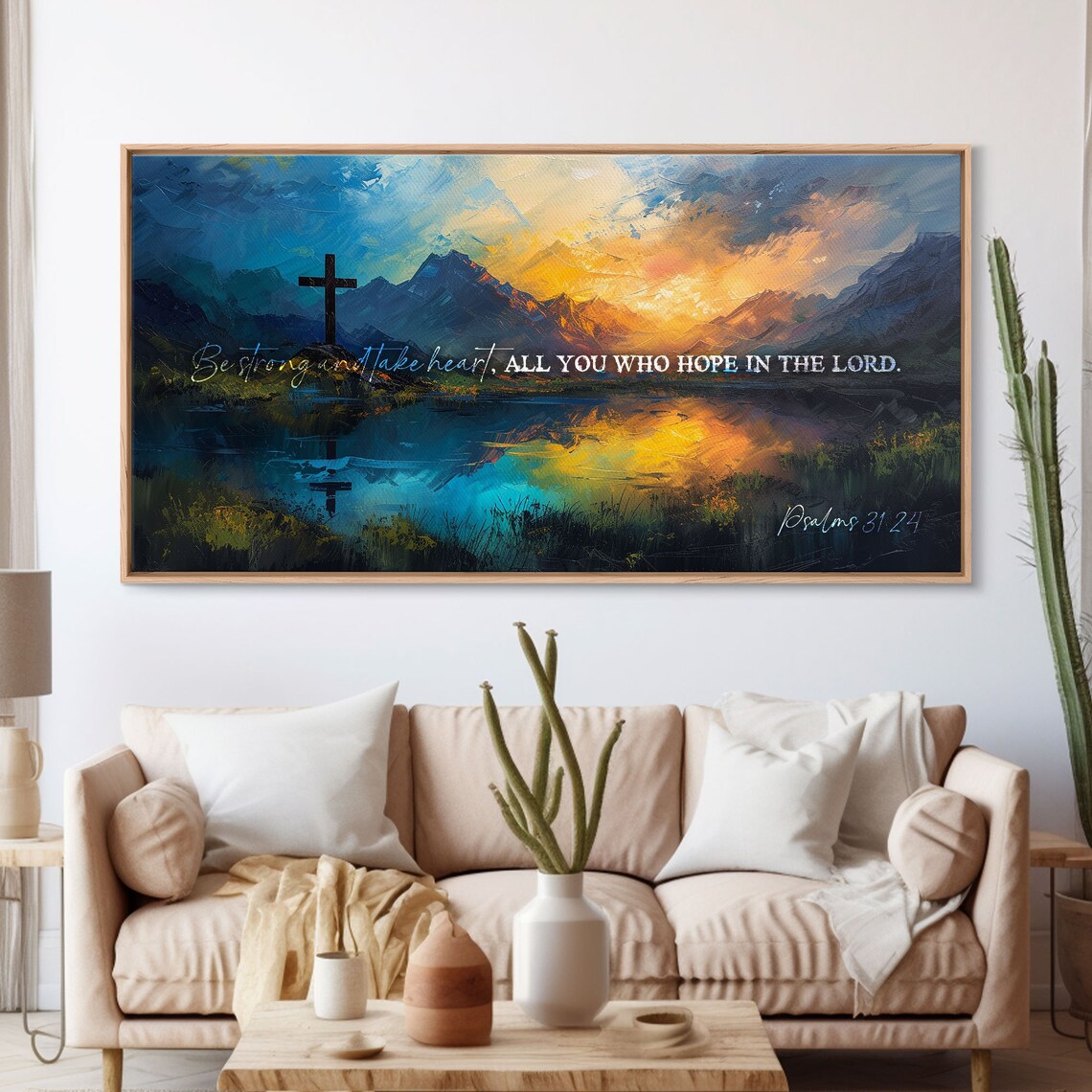 Psalm 31:24 Bible Verse Art Print, Christian Decor - Image 3