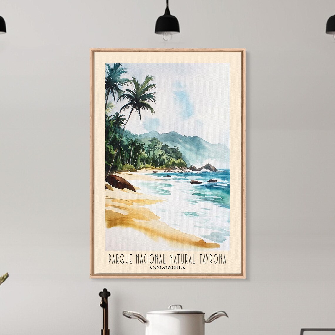 Parque Nacional Natural Tayrona Colombia Palm Beach Jungle Mountain Travel Poster - Image 6