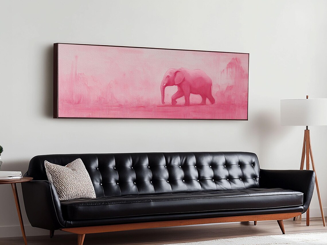 Preppy Pink Elephant Art Print, Girls Dorm Room - Image 4