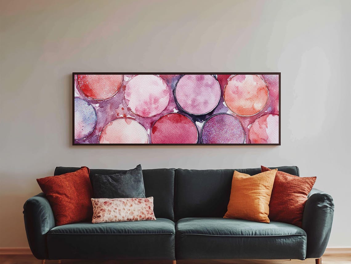Glitter Eyeshadow Art Print Makeup Lover Decor Light Pink Abstract Wall Art Bedroom Aesthetic Makeup Room Glamorous Artwork - Image 2