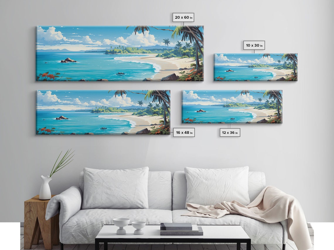 The Beach Tropical Painting Framed Print Hawaii Art Tropical Decor Above Sofa Wall Art Wall Hanging - Image 2
