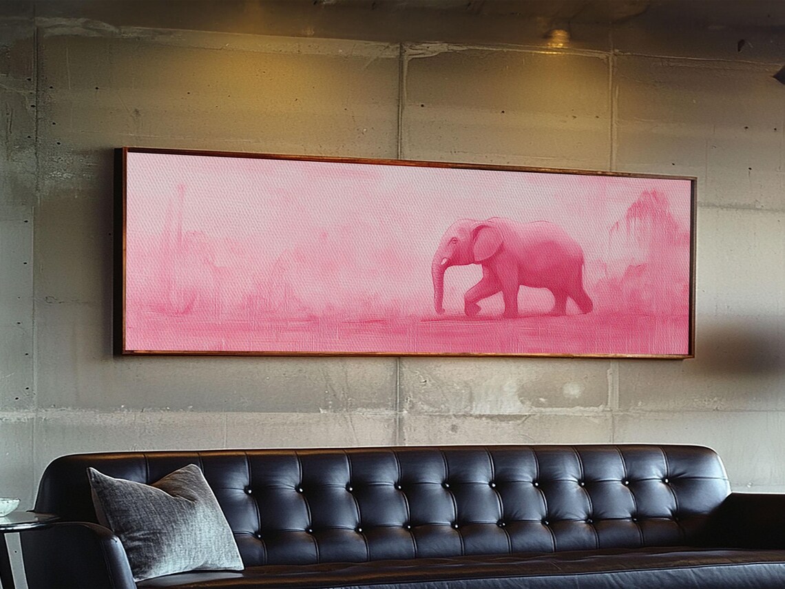 Preppy Pink Elephant Art Print, Girls Dorm Room - Image 3