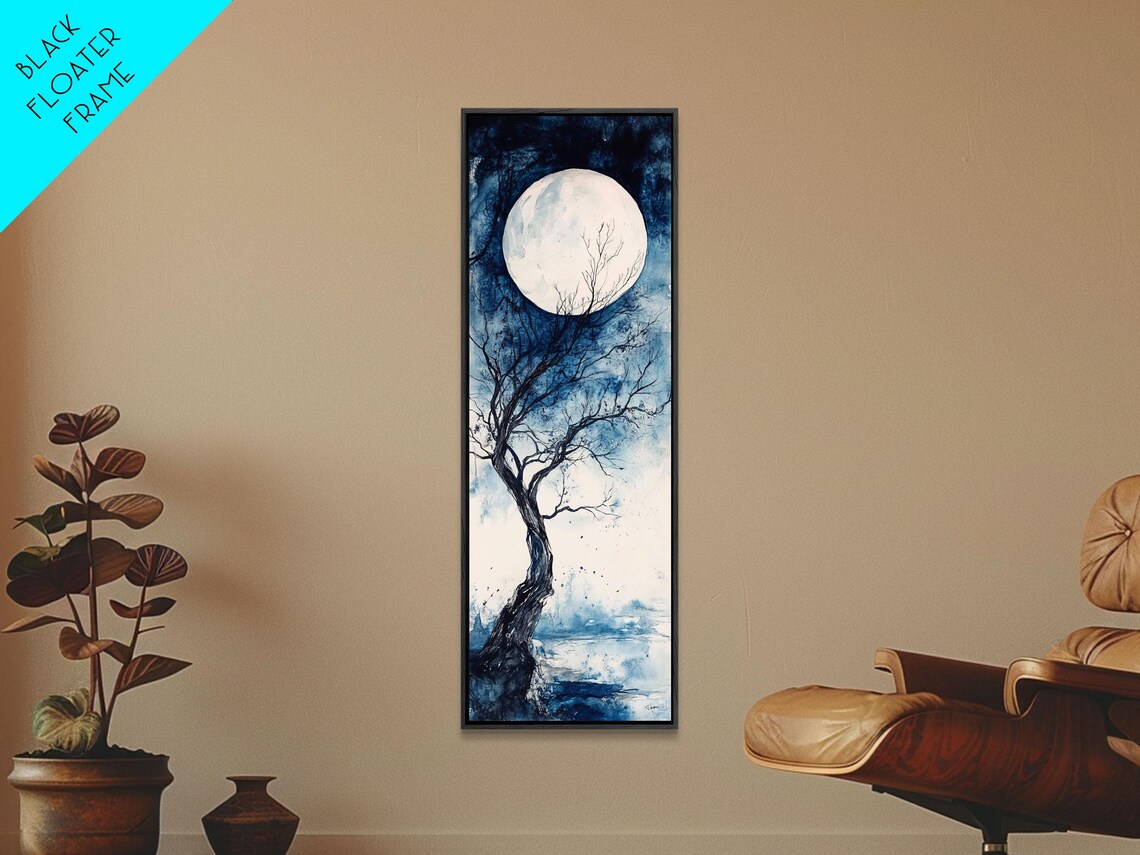 Print Full Moon With Tree Art Dark Romance Rustic Wall Decor Unique Above Couch Art Moody Bedroom Decor Gift Idea - Image 3