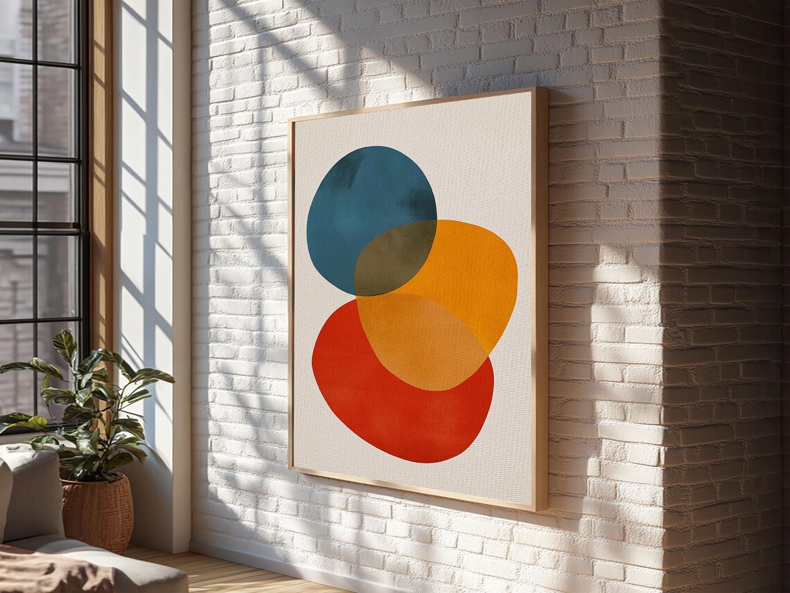 Modern Abstract Colors And Shapes, Retro Wall Art Print - Image 5