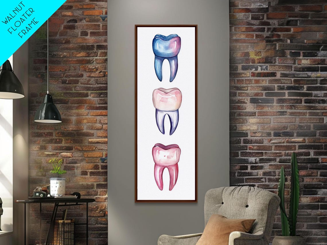 Whimsical Rainbow Teeth Print Dentist Office Vertical Wall Art Vibrant Dental Art Print For Gift Ideas - Image 5