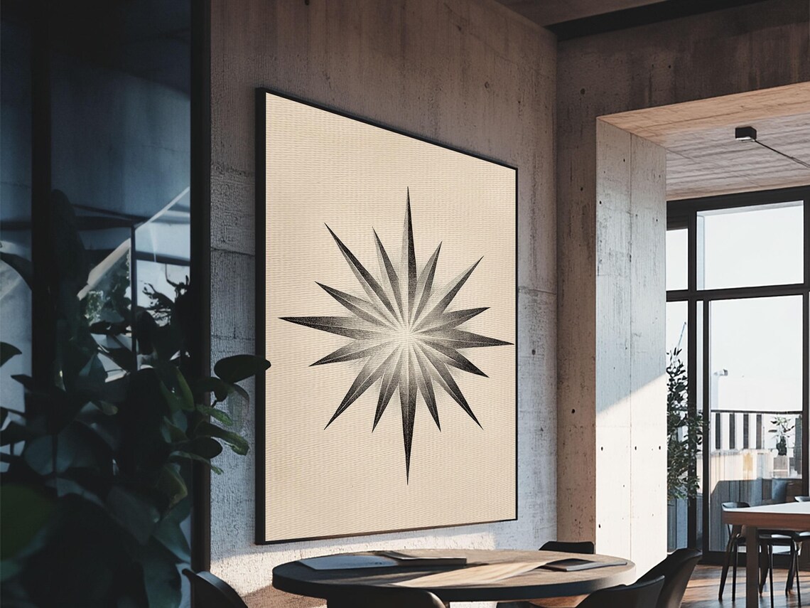 North Star Minimalist Christmas Art Poster Print - Image 2