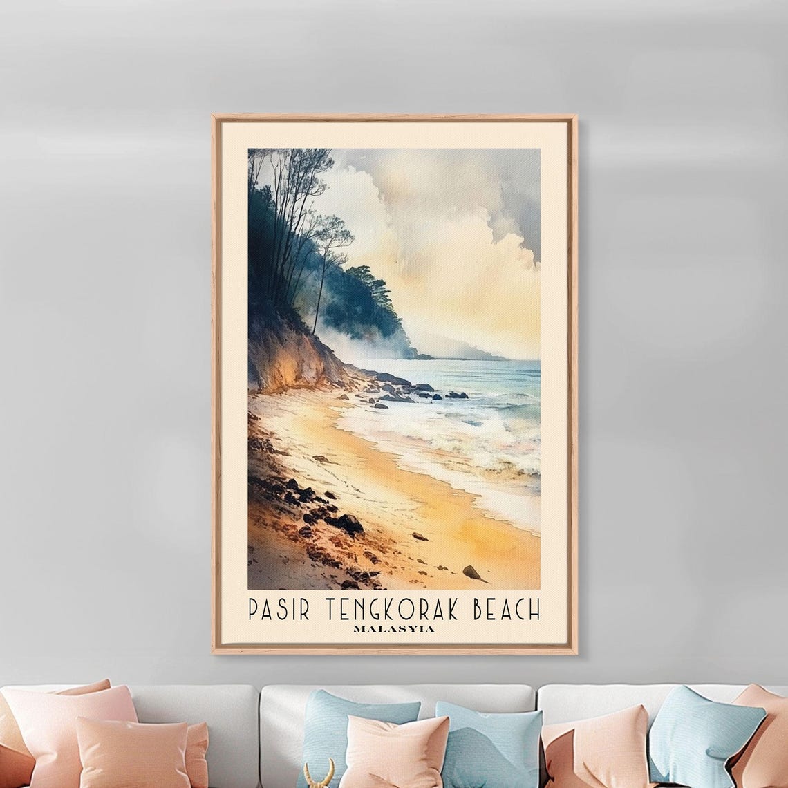 Pasir Tengkorak Beach Malaysia Golden Rock Pine Cliff Shore Poster - Image 3