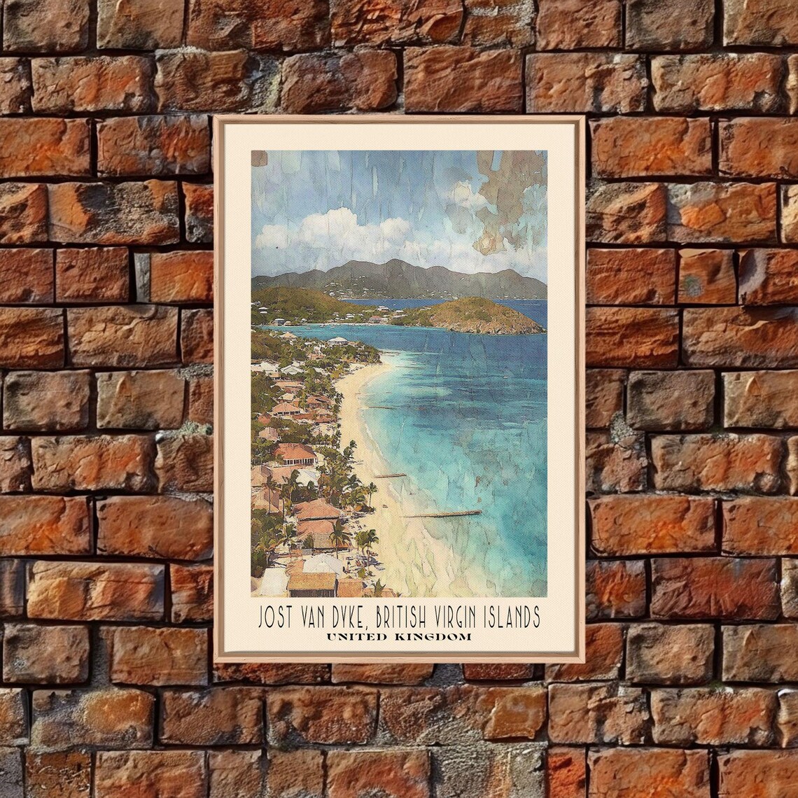 Jost Van Dyke, British Virgin Islands Watercolor Travel Poster - Image 5