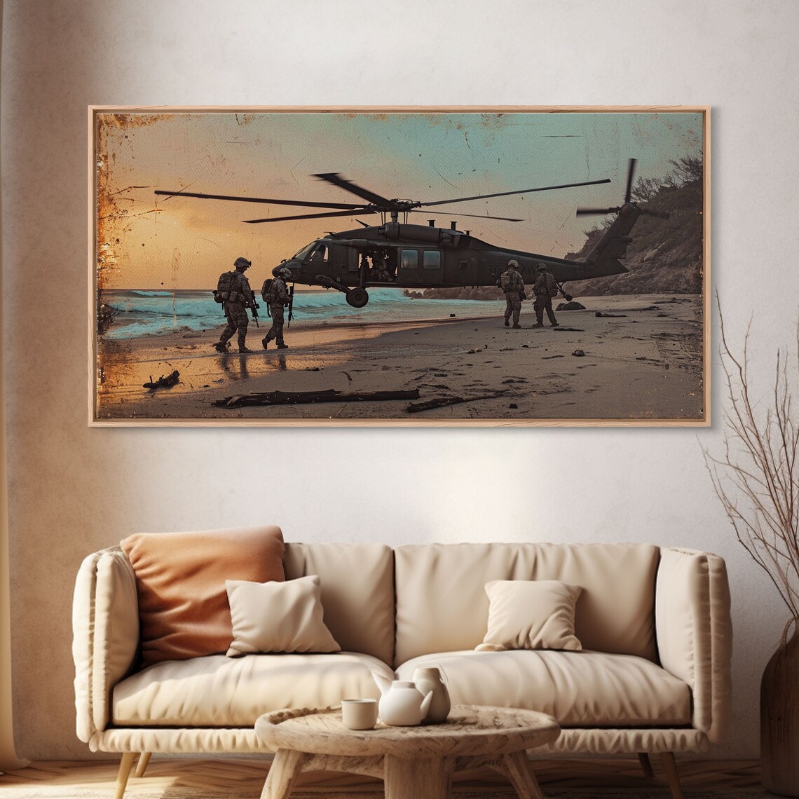 Blackhawk Helicopter Beach Extraction Pop Art Print - Image 4