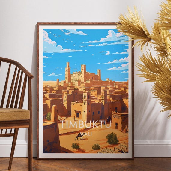 Timbuktu Travel Print Mali Poster Wall Art Africa