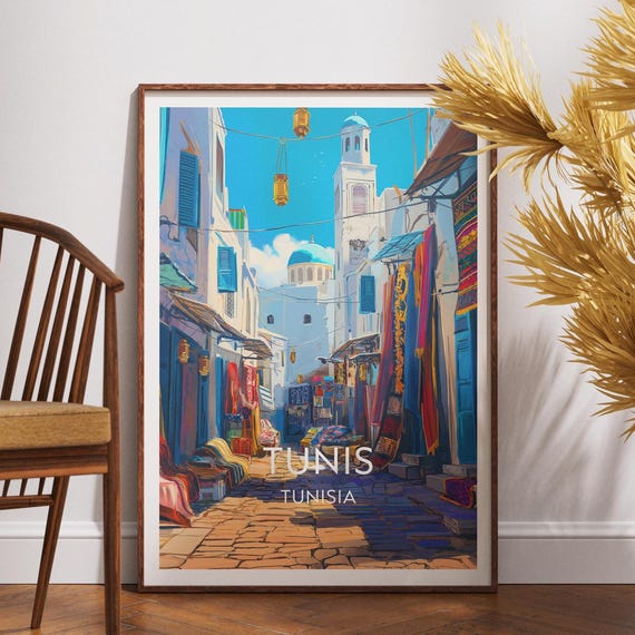 Tunis Travel Print Tunisia Poster Africa Wall Art