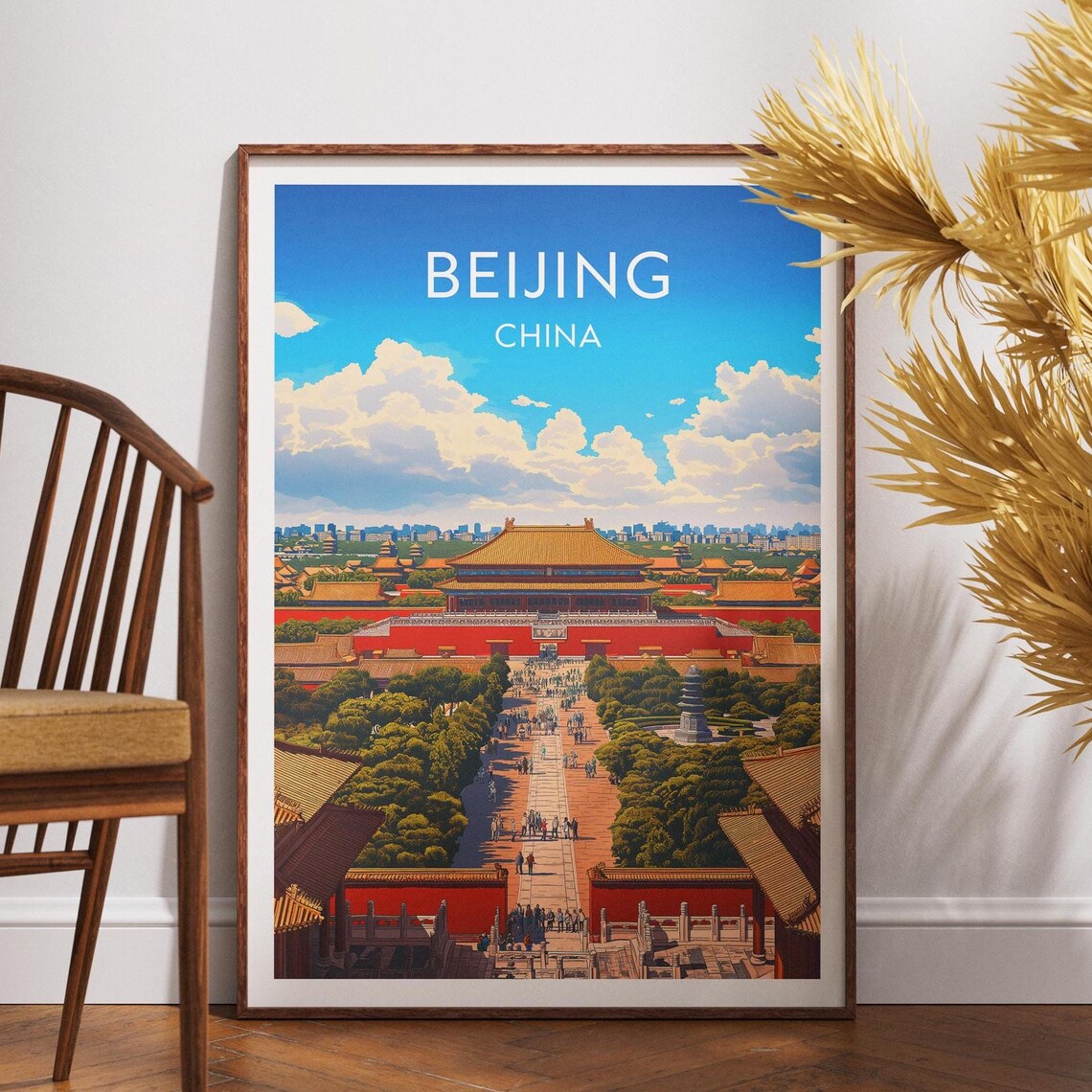 Beijing Travel Poster, China Asia Wall Art