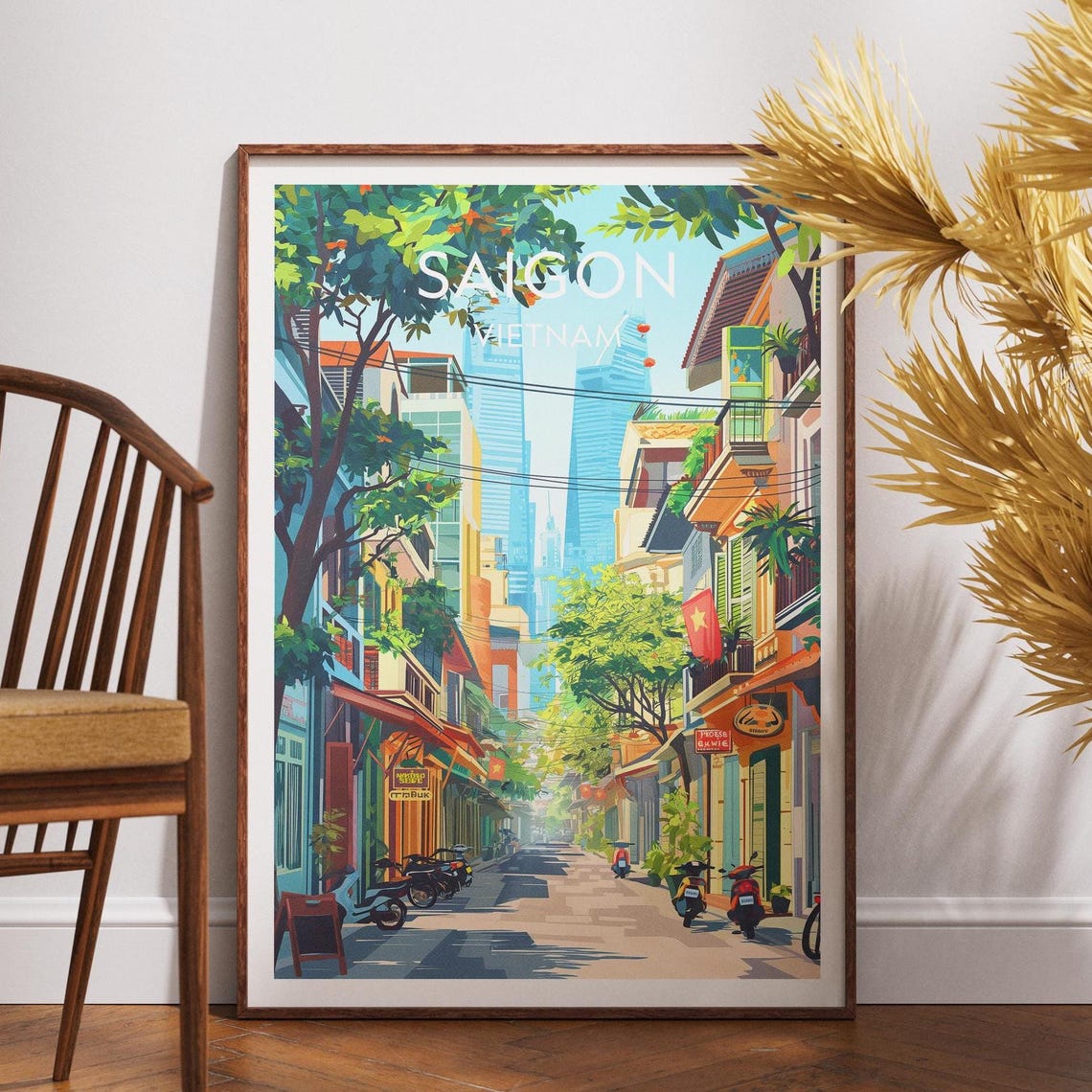 Saigon Travel Poster, Vietnam Se Asia