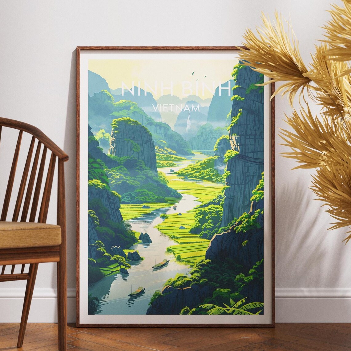 Ninh Binh Travel Poster, Vietnam Asia