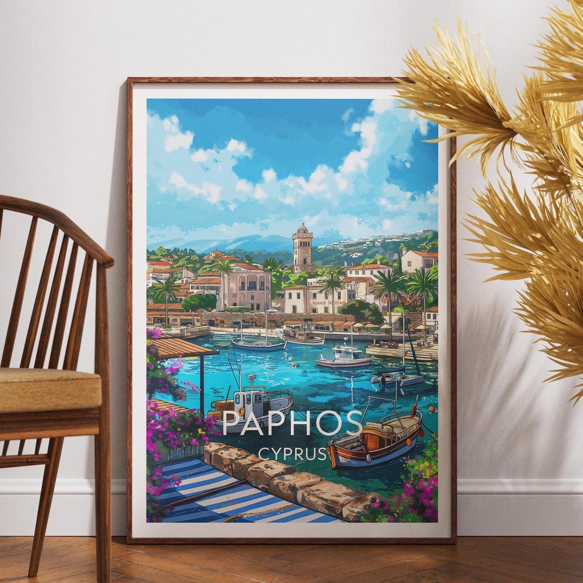 Paphos Travel Poster, Cyprus Europe