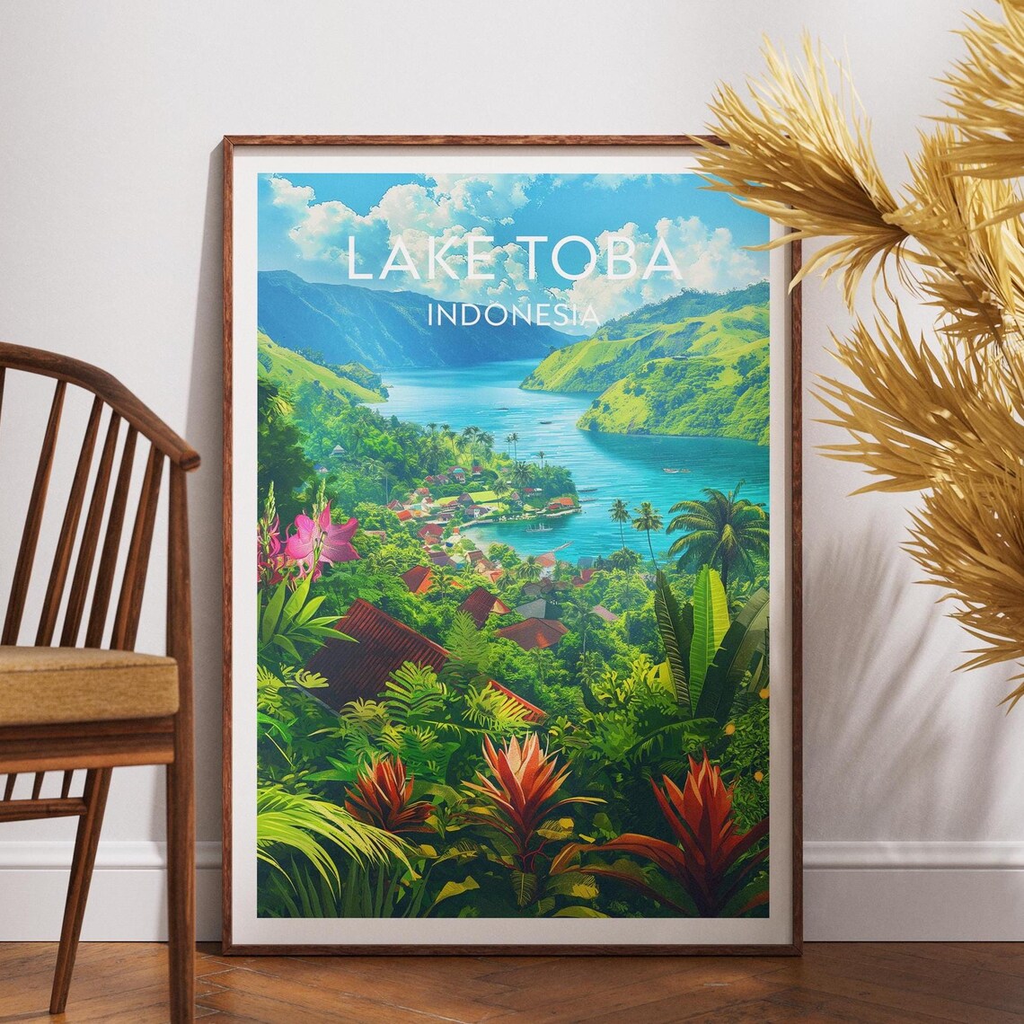 Lake Toba Indonesia Sumatra Crater Lake Village Jungle Poster