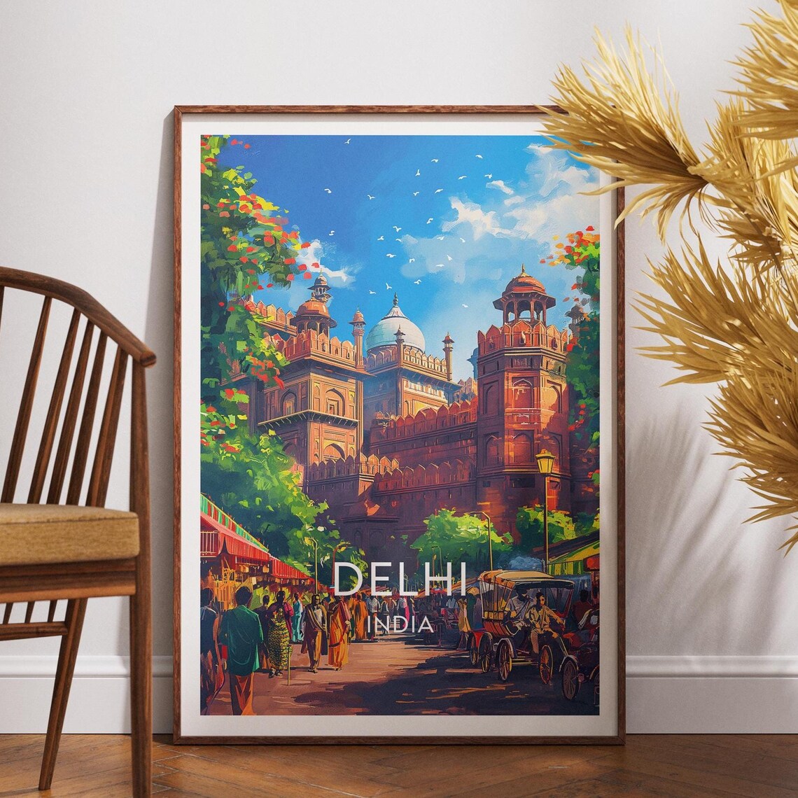 Delhi India Red Fort Historic Sandstone Fortress Travel Art Poster