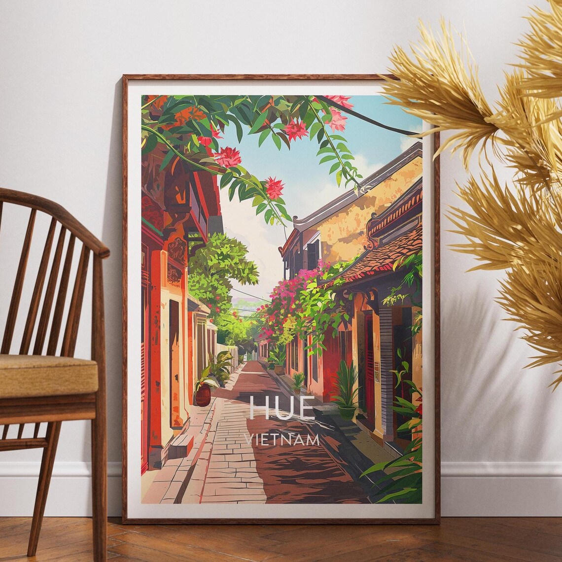 Hue Travel Poster, Asia Wall Art Decor