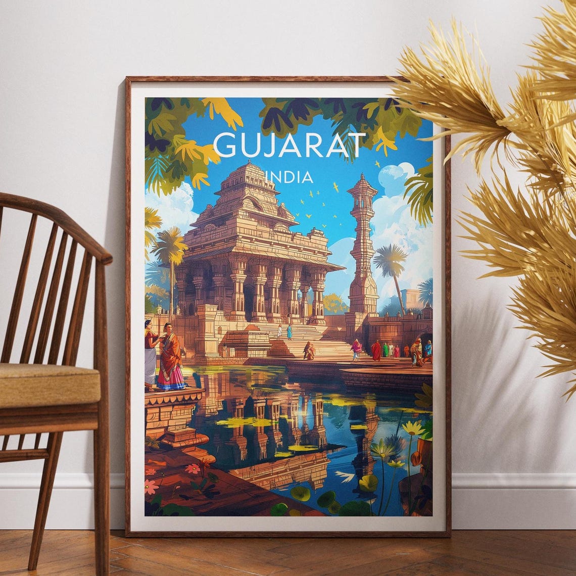 Gujarat Travel Poster, India Wall Art