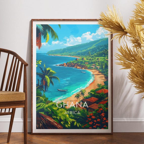 Ghana Travel Print Africa Poster Wall Art Accra