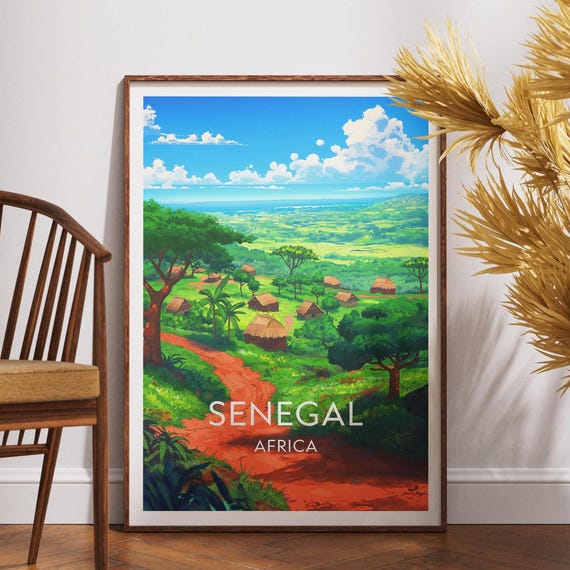 Senegal Travel Print Africa Poster Wall Art Dakar