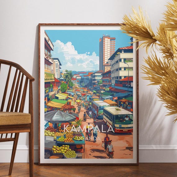 Kampala Travel Print Uganda Wall Art Poster Africa City