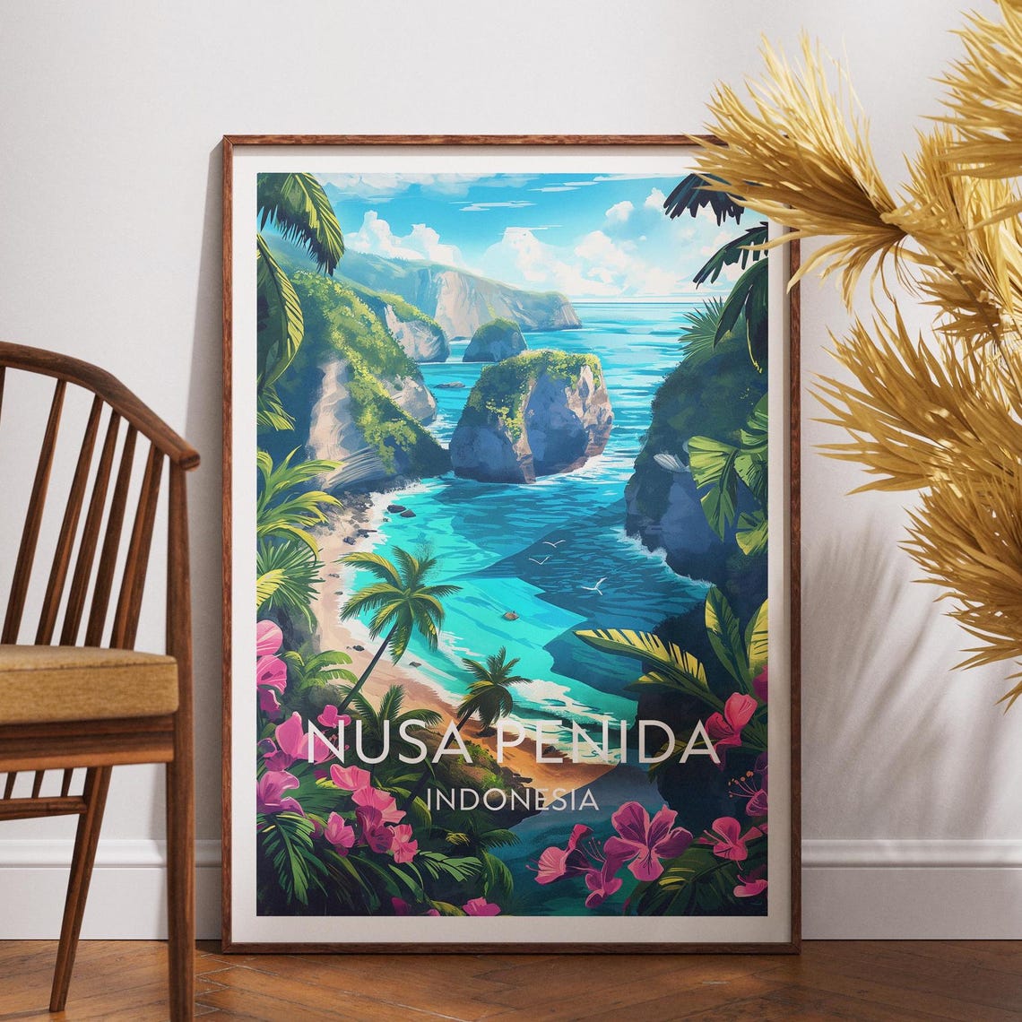 Nusa Penida Travel Poster, Indonesia