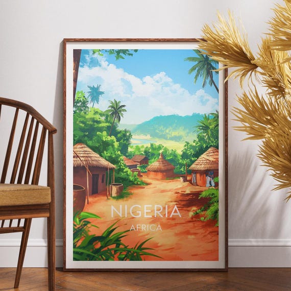 Nigeria Travel Print Africa Poster Wall Art Lagos
