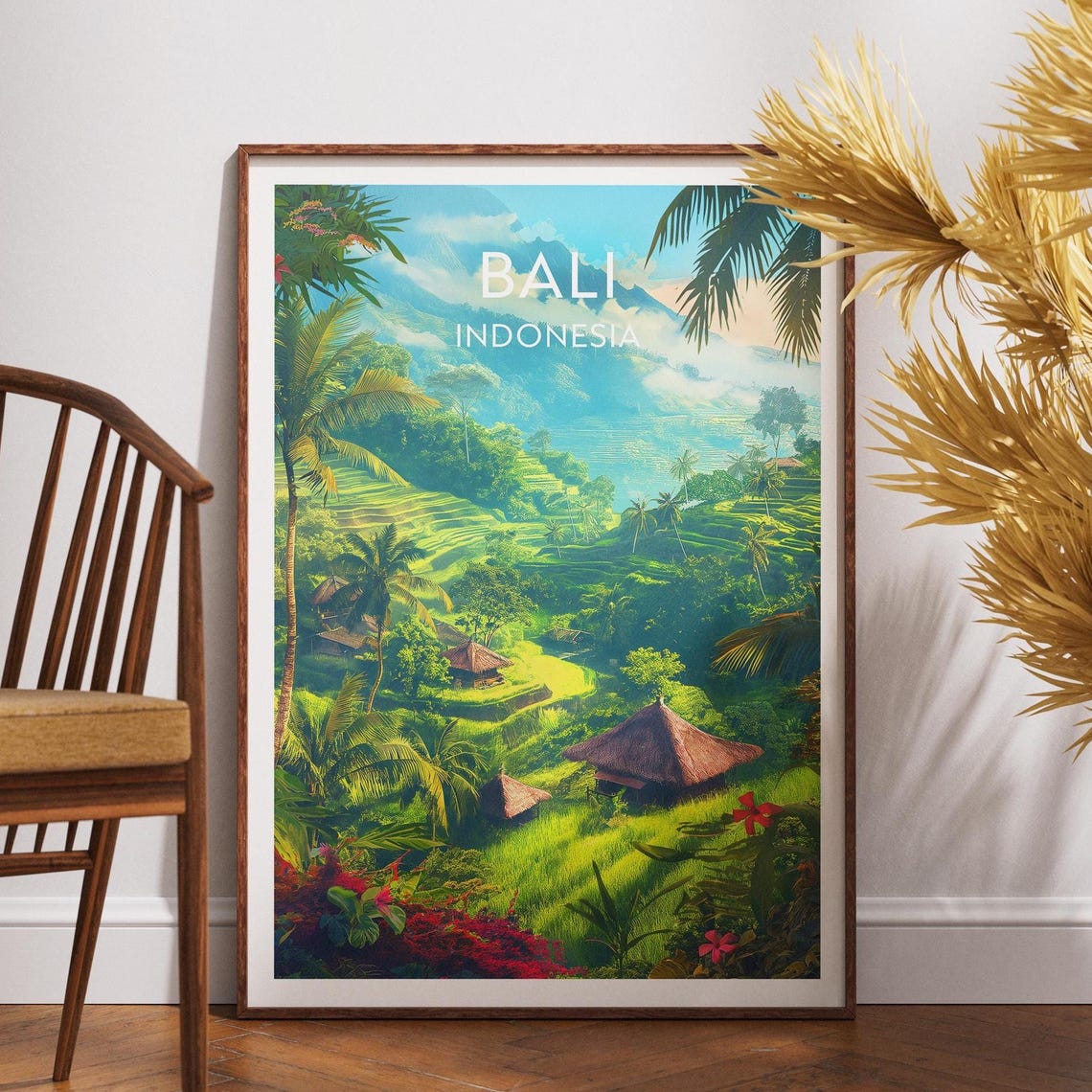 Bali Rice Terrace Paddy Fields Indonesia Travel Decor Poster