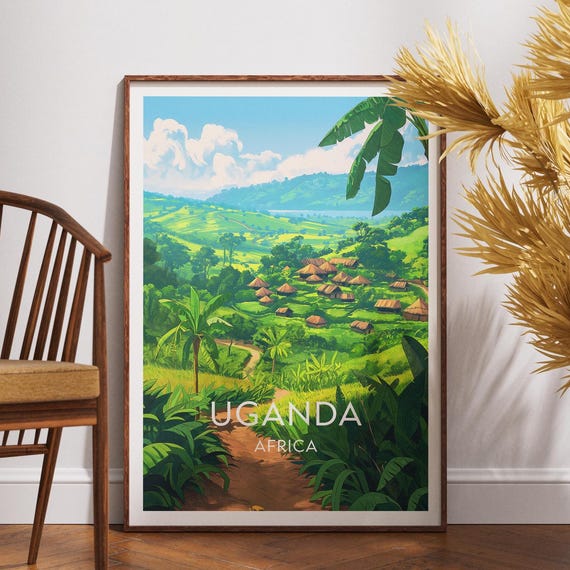 Uganda Travel Print Africa Poster Wall Art Kampala