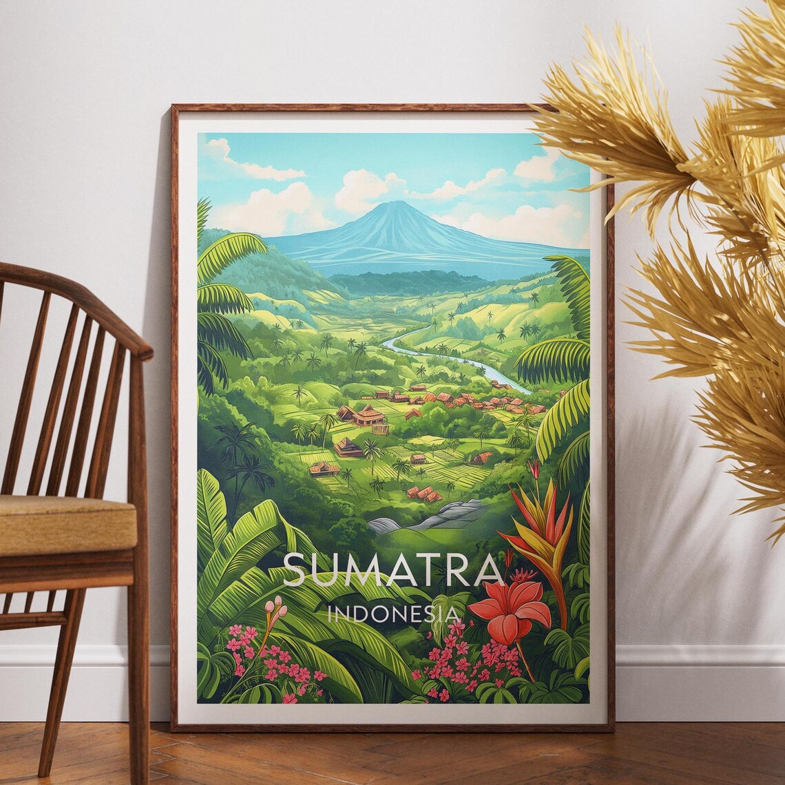 Sumatra Travel Poster, Indonesia Wall Art