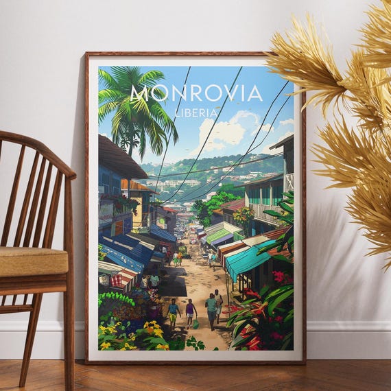 Monrovia Travel Print Liberia Poster Wall Art Africa