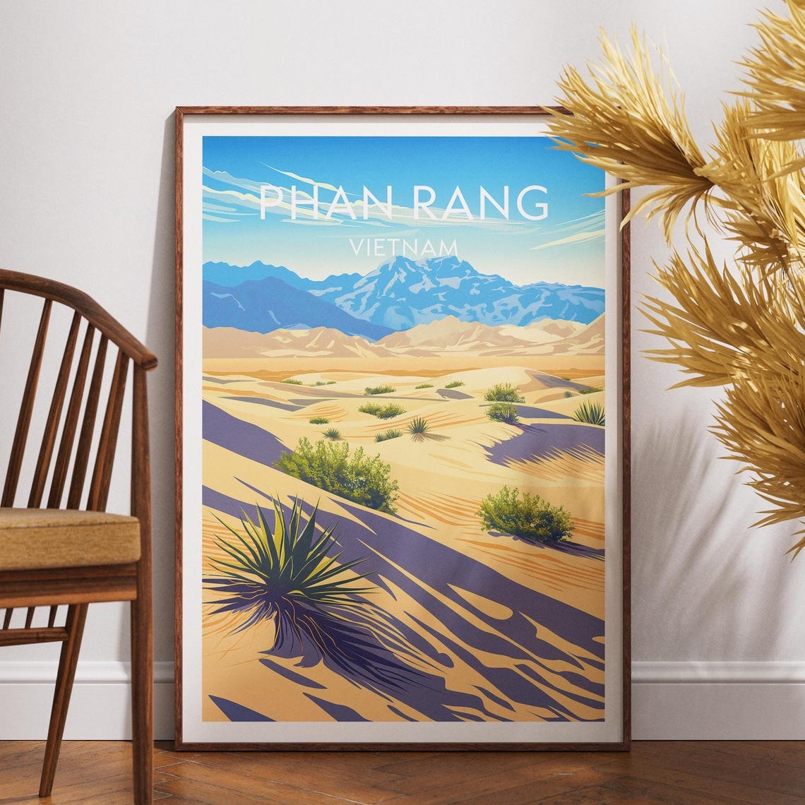 Phan Rang Vietnam Golden Sand Dunes Desert Sun Light Travel Poster