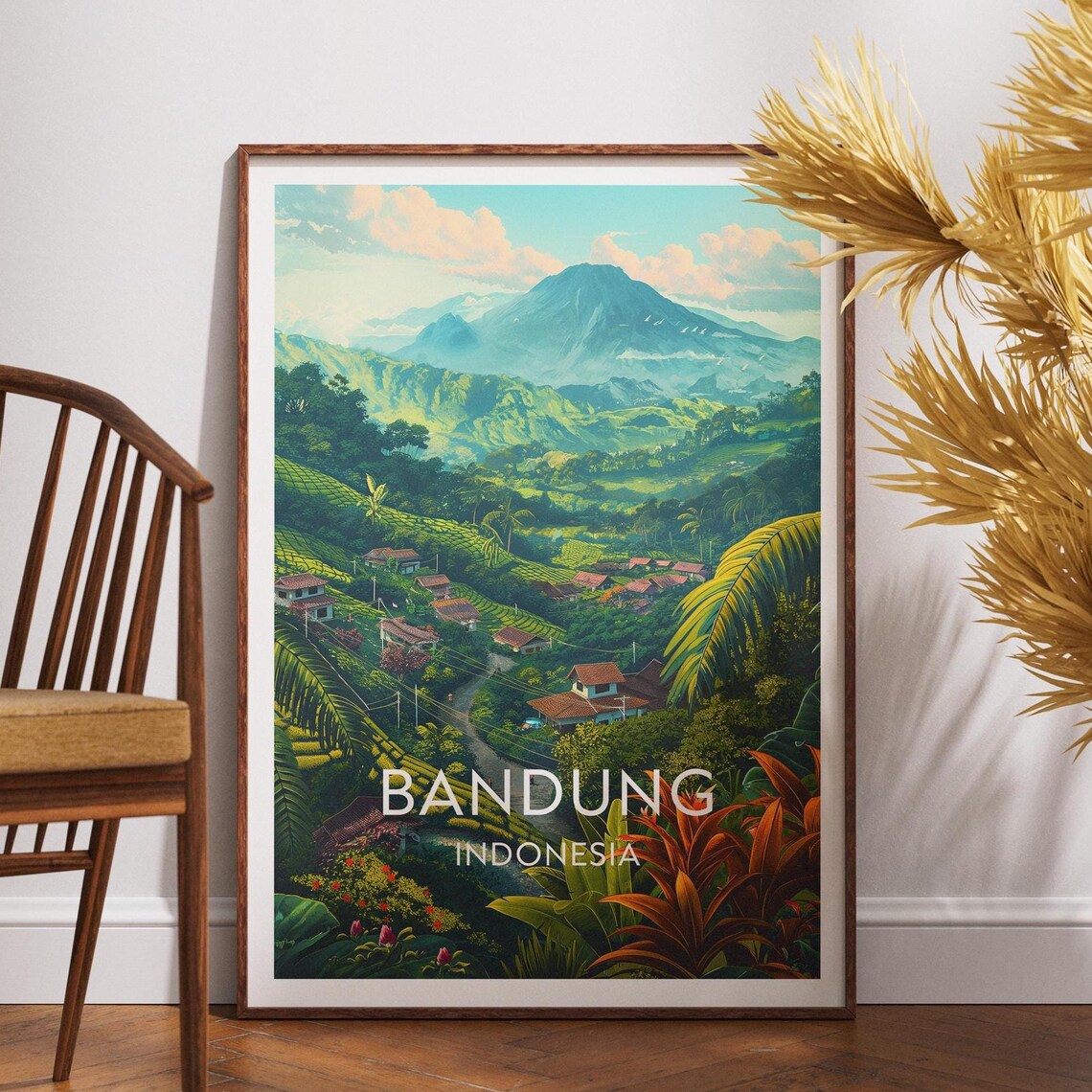 Bandung Travel Print Indonesia Poster Wall Art Se Asia West Java