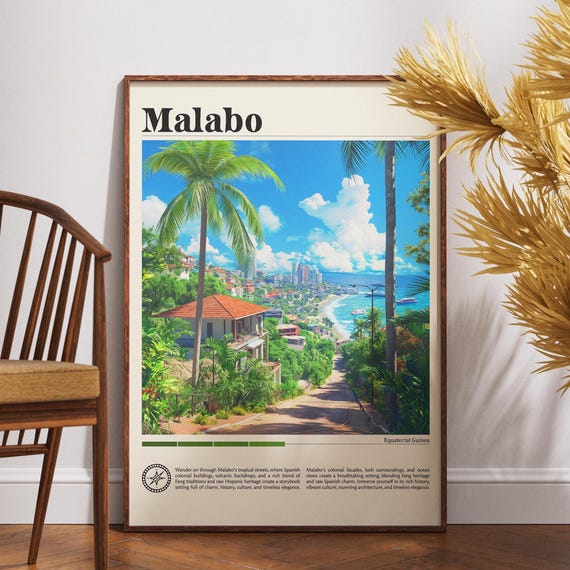 Malabo Travel Print Equatorial Guinea Poster Wall Art Africa