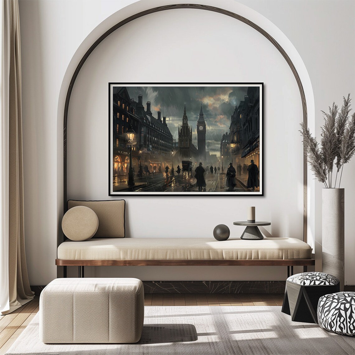 Vintage Victorian Era London Travel Poster, City Scene - Image 2