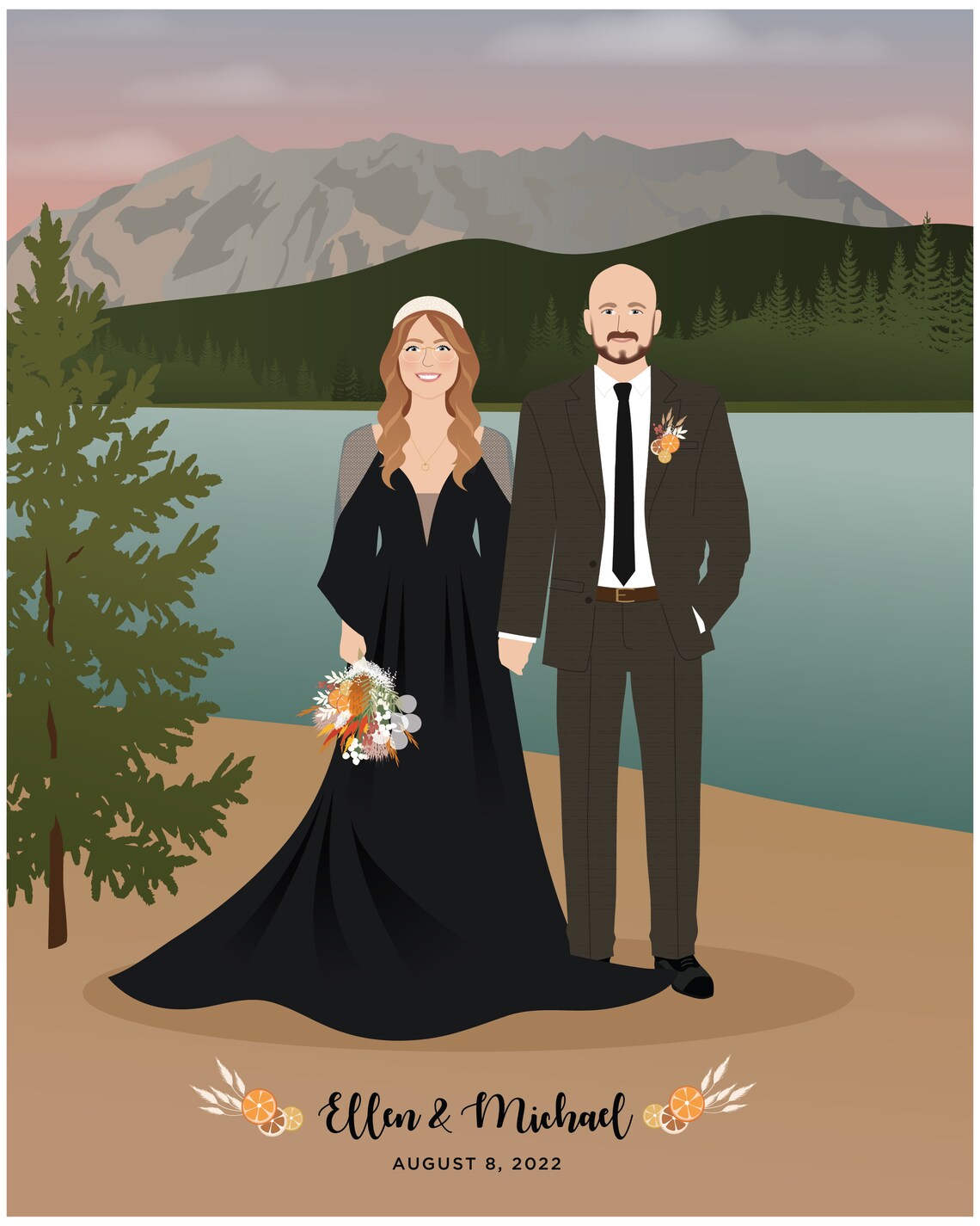 Wedding Portrait Personalized Wedding Gift - Image 5