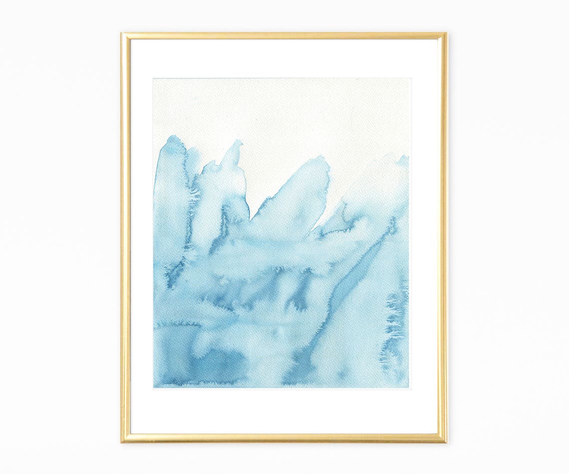 Light Blue Watercolor Abstract Soft Cloud Wash Minimal Poster - Image 3