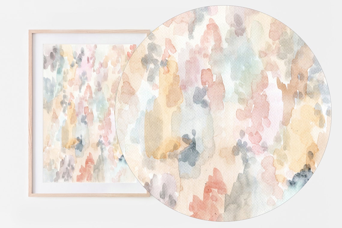 Minimalist Pastel Watercolor Abstract Blobs Neutral Wall Art - Image 3