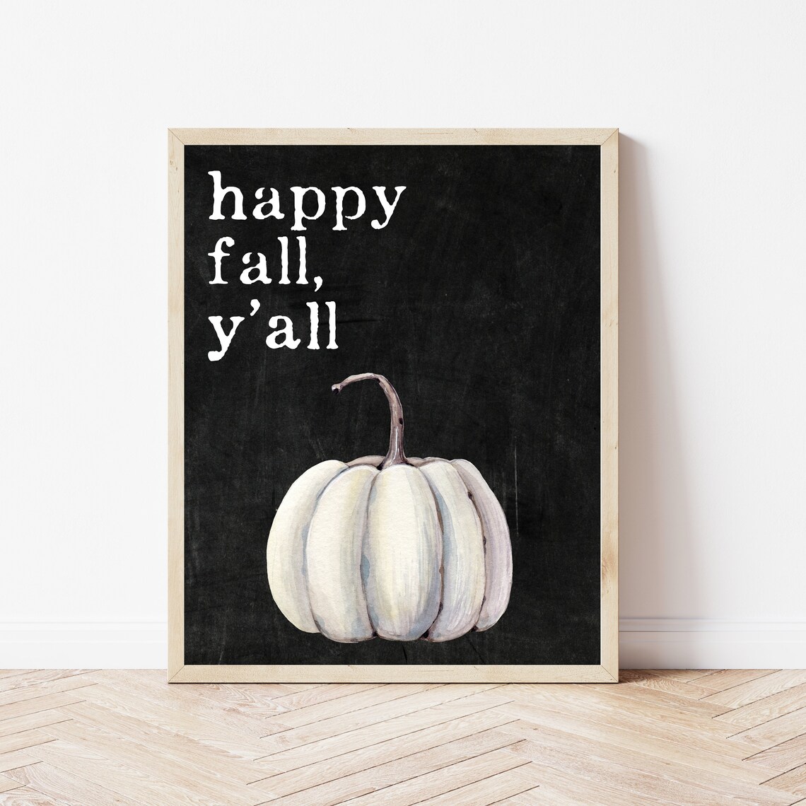 Happy Fall Yall Farmhouse Pumpkin Sign Art Print