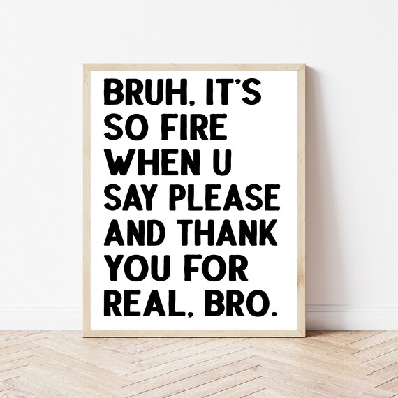 Say Please and Thank You Funny Classroom Manners Humor Poster