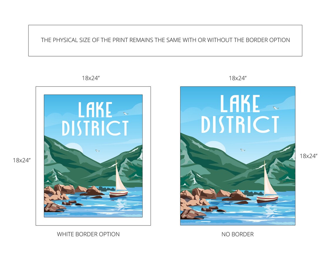 Lake District Travel Poster, Cumbrian Coastal Art Print - Image 4