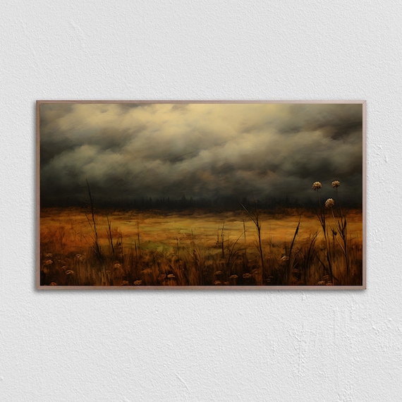 Moody Landscape Frame Tv Art Dark Vintage Painting French Country Fall Art Art For Frame Tv Frame