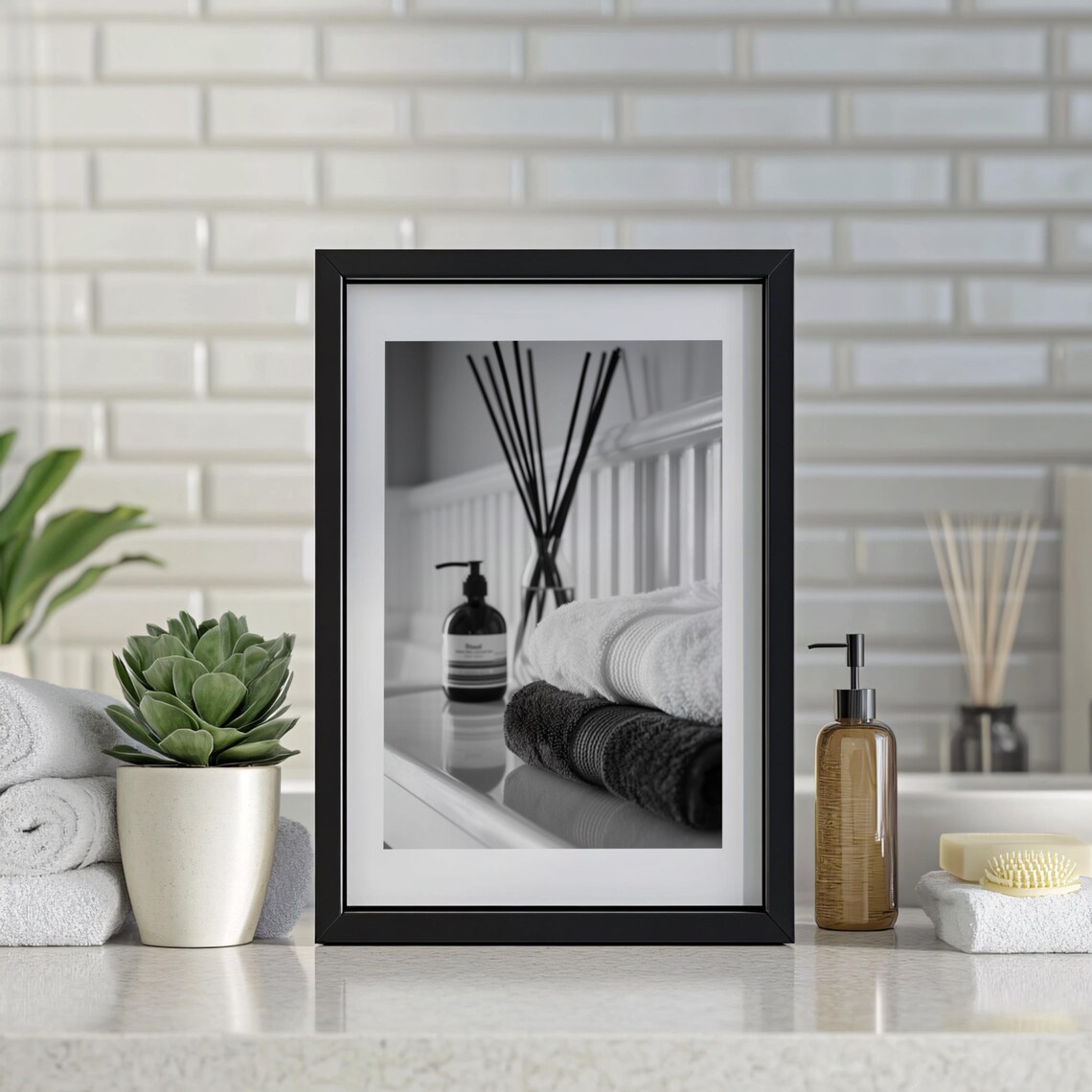 Relaxing Bathroom Wall Art, Minimalist Spa Print - Image 2