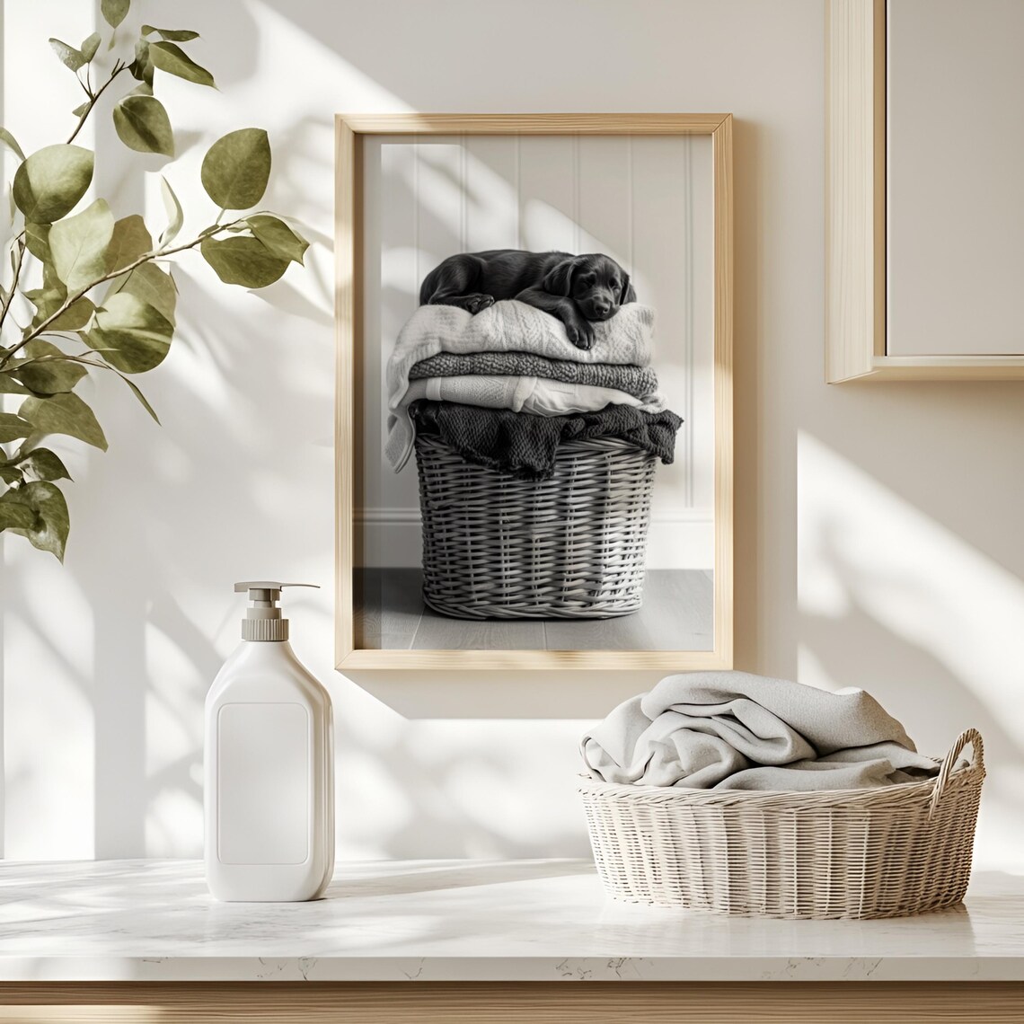 Sleeping Retriever Puppy Laundry Room Art Print - Image 3