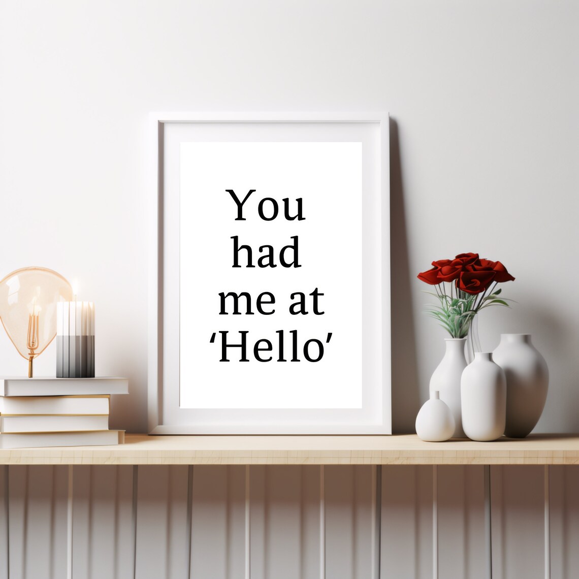You Had Me At Hello Romantic Movie Quote Valentine Love Poster - Image 2