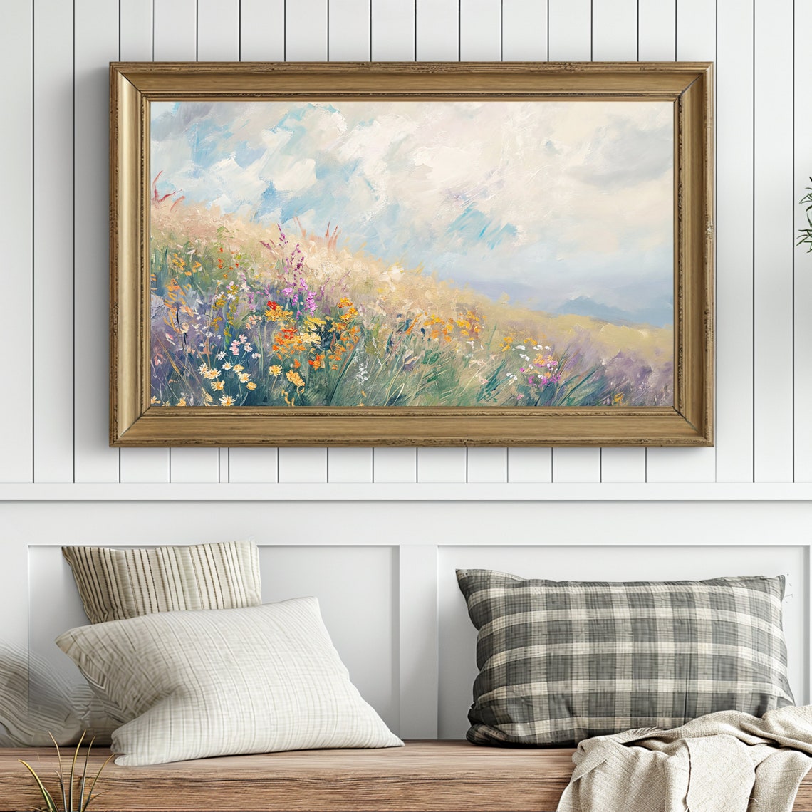 Spring Wildflower Meadow Impressionist Landscape Painting Poster - Image 2
