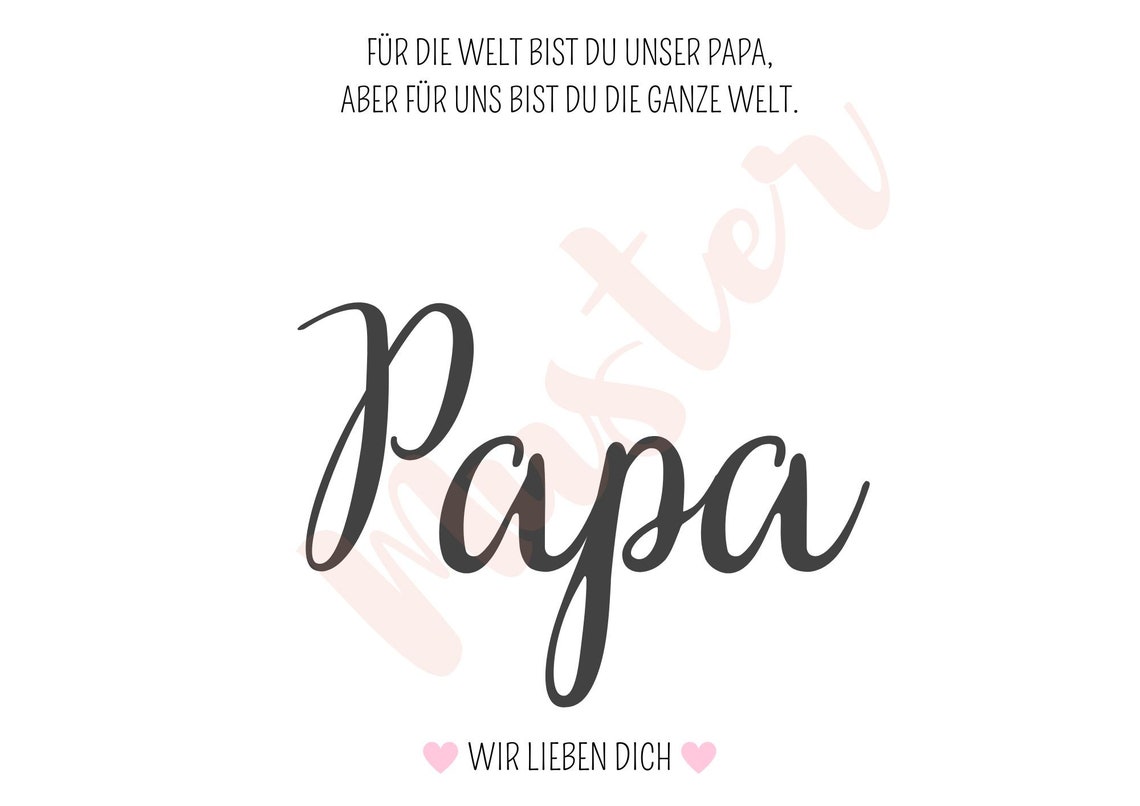Handprint Papa Script German Father's Day Keepsake Quote Art Poster - Image 3